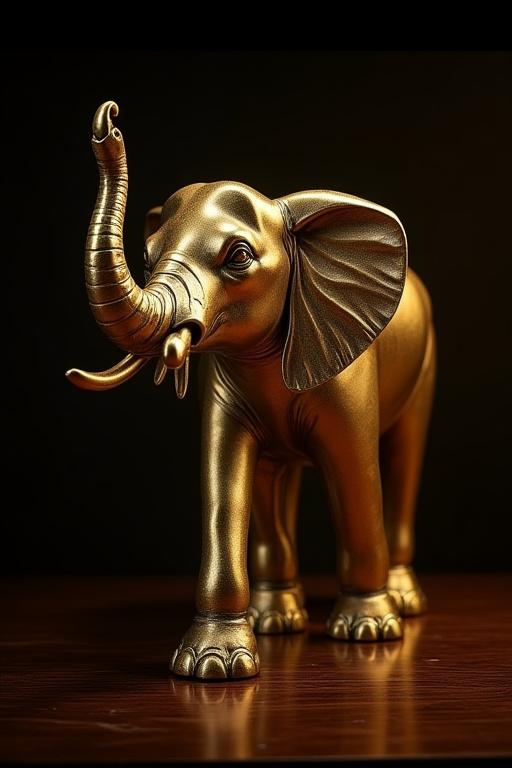पीतल की बनी हाथी की मूर्ति