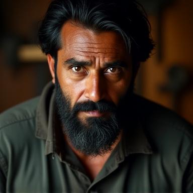 इरफ़ान खान, एक धातु शिल्पकार, का चित्र