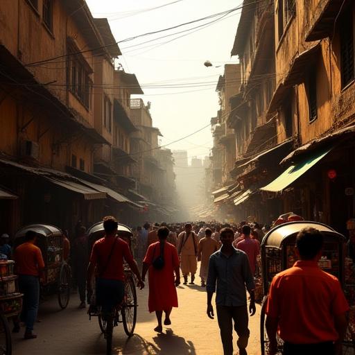 लखनऊ के पुराने शहर की एक हलचल भरी गली